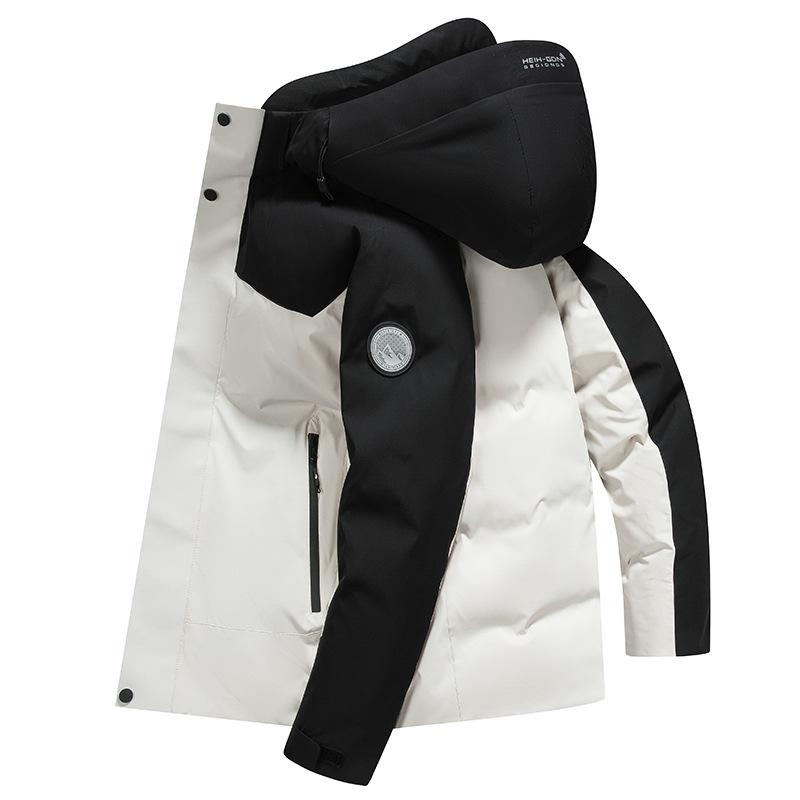 Winter New Hooded Down Jacket Men's Thickened Medium and Long Youth Down Jacket