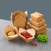 Set of 50 Kraft Paper Disposable Takeout Containers, Food Packs, Lunch Boxes, Disposable Bento Boxes, Snack Boxes, Square, Water and Oil Resistant, Bi