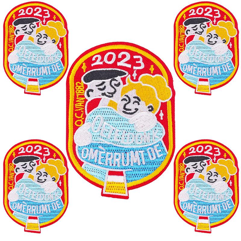 10pcs /Lots Netherland Carnival Patch Netherland Oeteldonk Emblem Full Embroidered Patches Iron On Patches For Clothing Sew Diy 