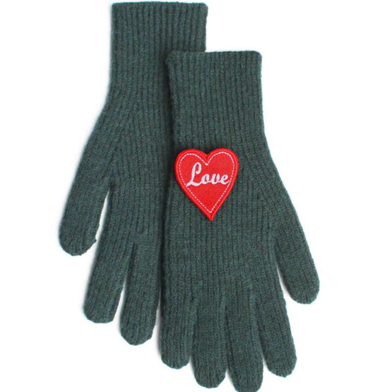 RACOHA Lovely Patch Knit Gloves (Knit Smartphone Gloves)