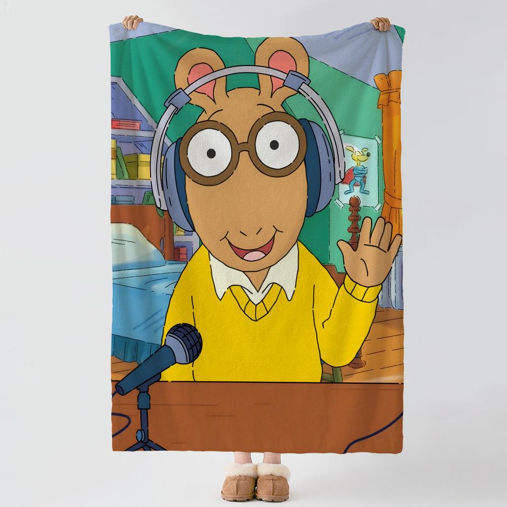 Cartoon A-Arthur-r Throw Thick Comfort Flannel Quilt, Multi-scene Use Indoor Outdoor Daily Nap