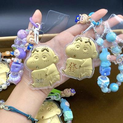 999 Pure Gold Crayon Shin-chan Cartoon Charm Pendant: Keyring & Phone Chain Accessory