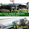 For Toyota Alphard Hybrid 20 Series H20 2008-2014 Dashmat Dashboard Cover Trument Panel Sunscreen Anti-Dirt Proof Pad