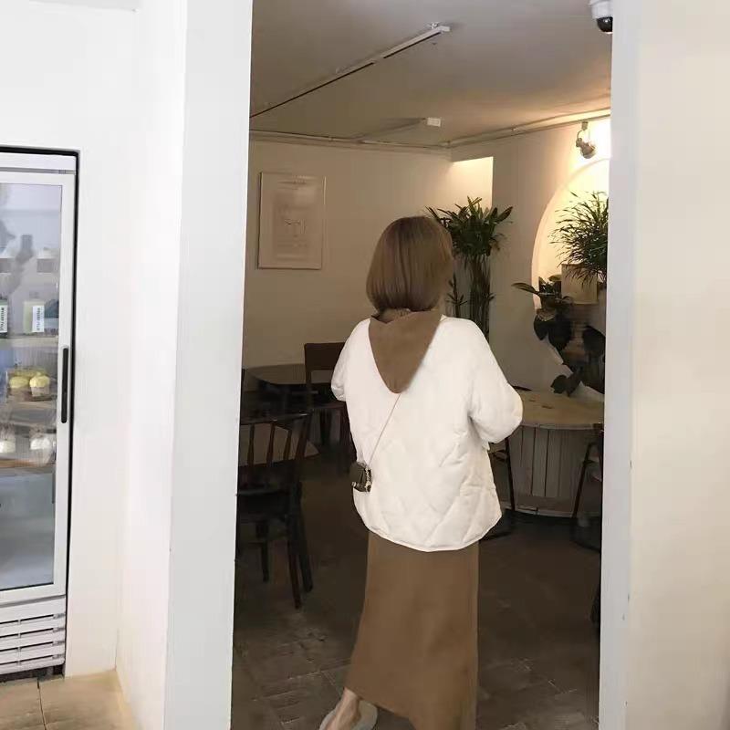 Hooded knitted dress women's autumn and winter inner wear loose lazy style temperament medium and long knee sweater backing skirt