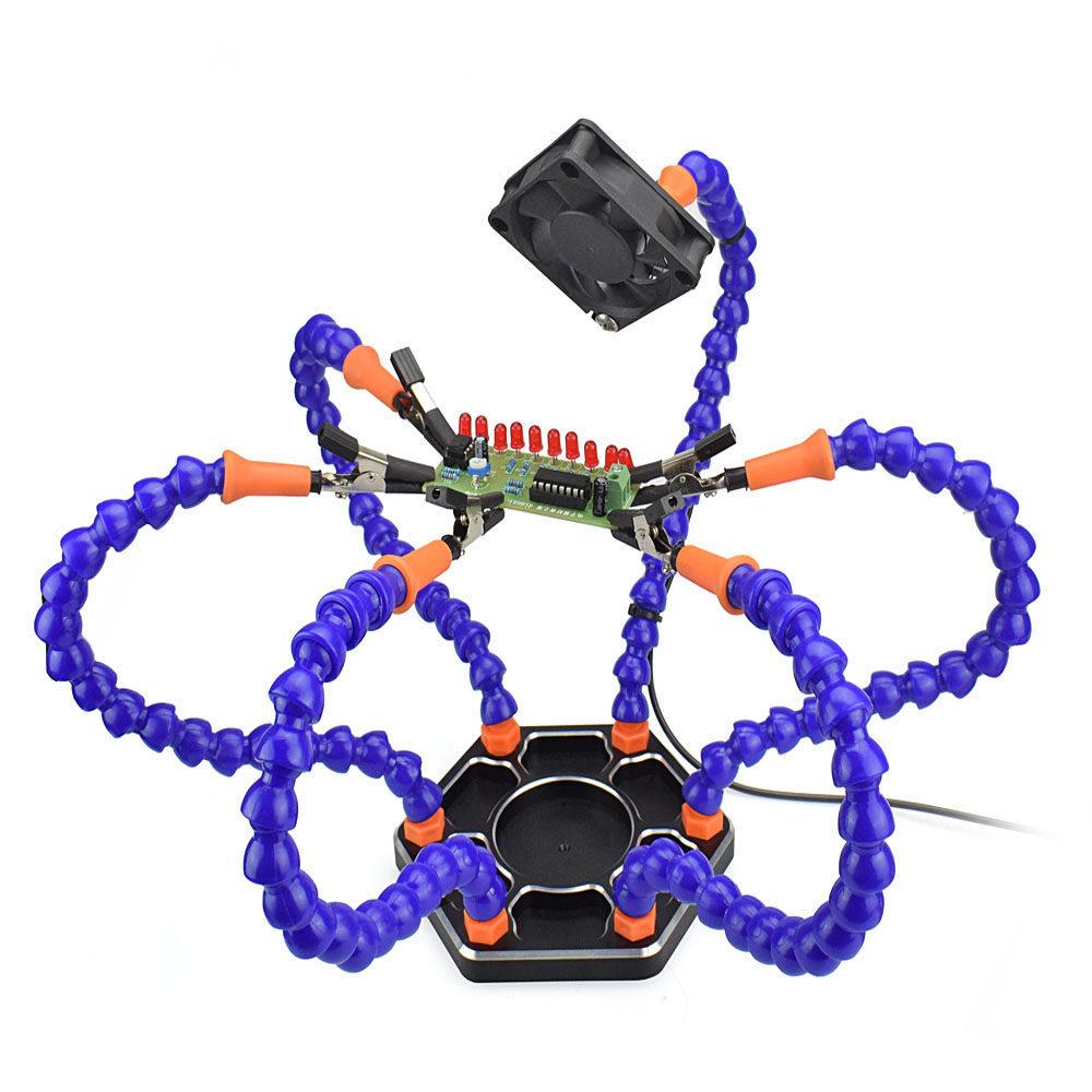 Six-Claw Multi-Functional Aluminum RC Model FPV Soldering Iron Stand Clip Tool