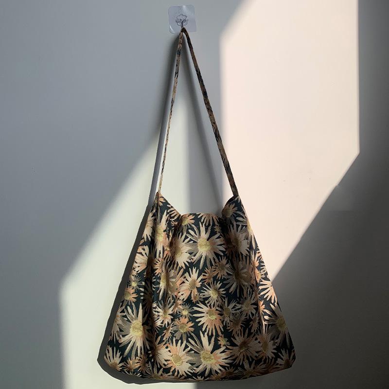 Schultertasche aus Kord-Canvas mit Leopardenmuster - Koreanischer Stil, Neues Sommer-College-Design