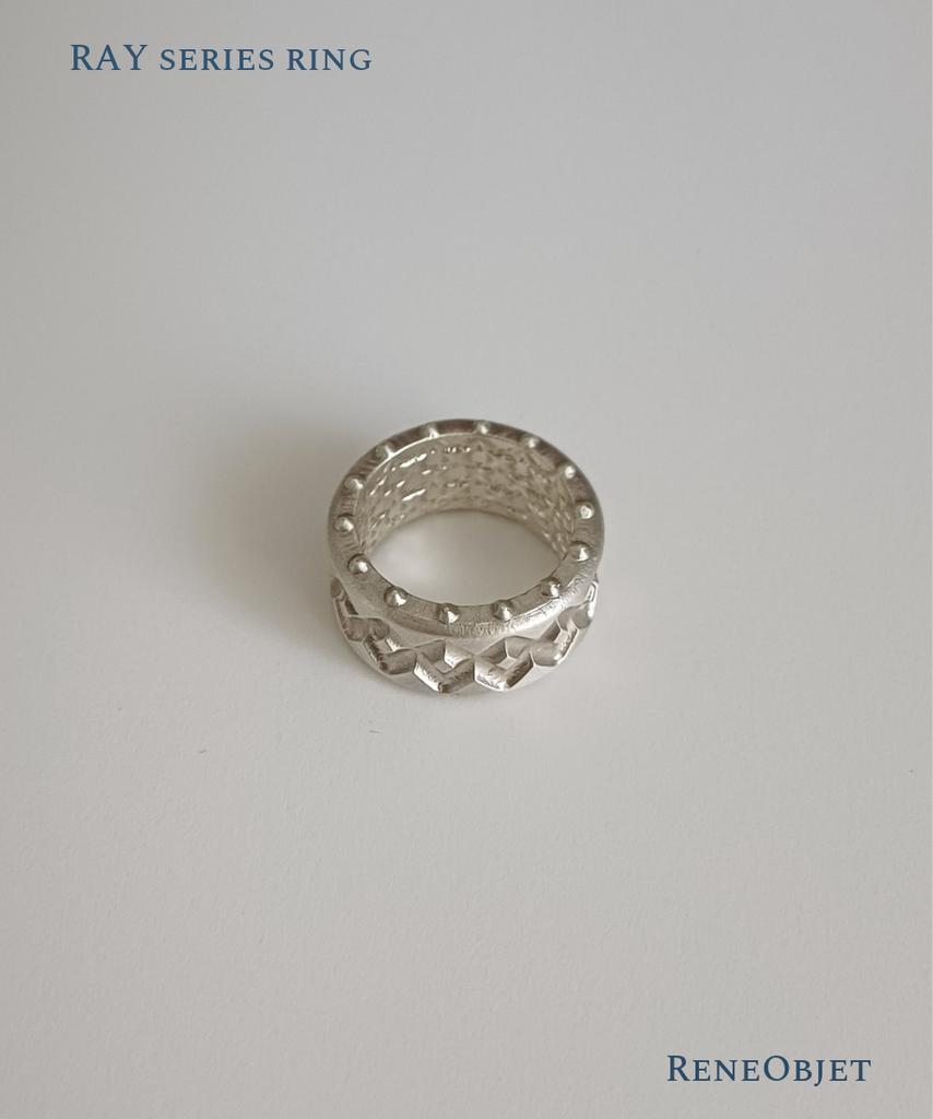 Reneobjet Ray Monolith Ring [Sterling Silver] Pattern Bold Point Ring 925 Silver Ring