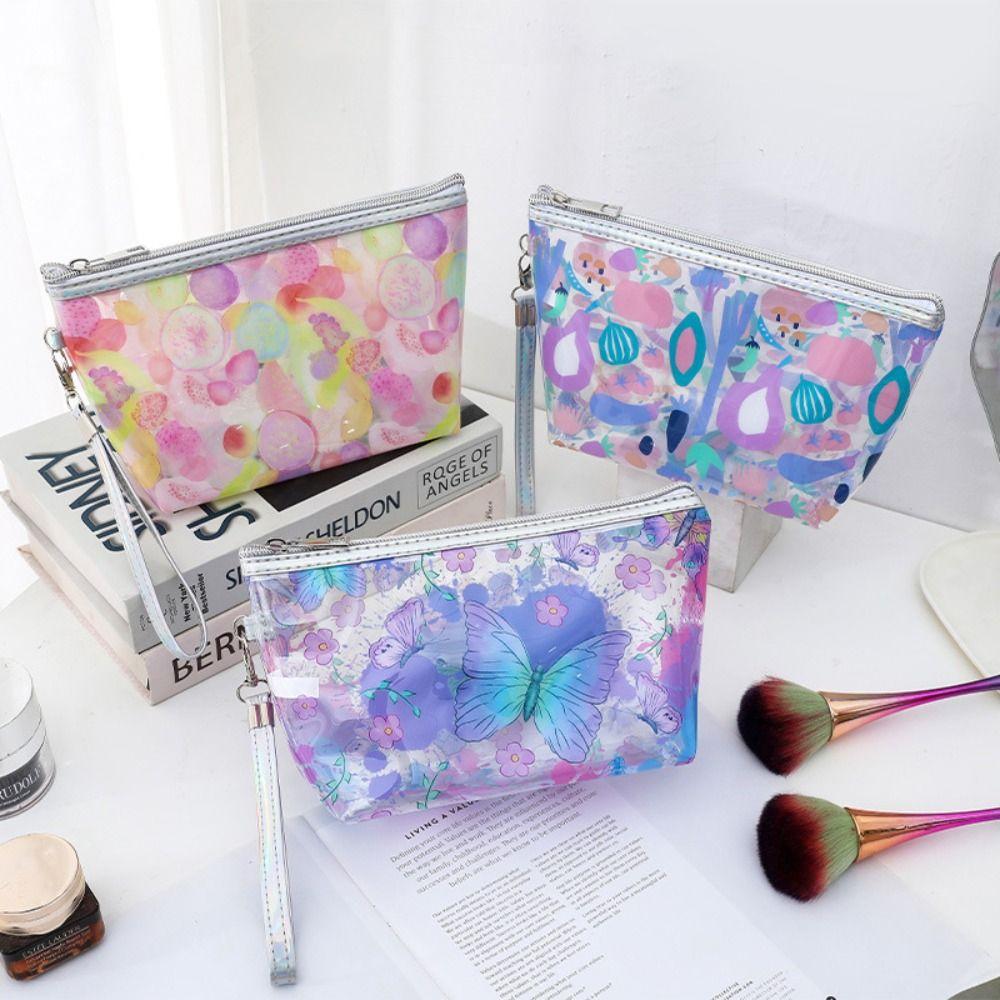 

Косметичка с фруктовым принтом, сумка на молнии, дорожная сумка для хранения, прозрачная косметичка из ПВХ, уличная сумка