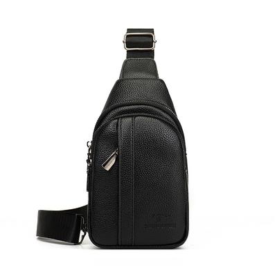2026 Brand Men's Chest Bags Casual Simple Men's Shoulder Bag Large Capacity Multi-compartment Soft Leather Crossbody Bag