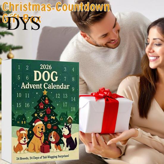 Christmas Box 2026 Advent Calendar, 24 Days Countdown Calendar with 2D Acrylic Holiday Dog/Horse/Cat/Animals Pendants, Mini Animal Hanging Ornaments