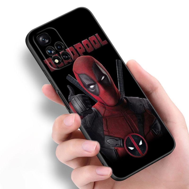 Cool Deadpool Black Silicone Phone Case For Xiaomi POCO X3 X4 NFC F5 M3 M4 M6 X5 X6 Pro F3 F4 GT 5G C55 C65 M5