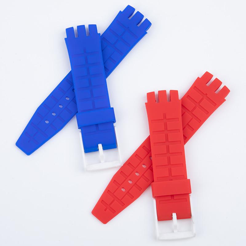 Concave Mouth 24x22mm Soft Silicone Rubber Colorful Watch Band Accessories For Swatch Strap For IRONY SCUBA 200 Belt Pin Buckle