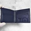 Used Excellent Condition Prada Bi-color Saffiano Leather Bifold Wallet, Blue X Navy