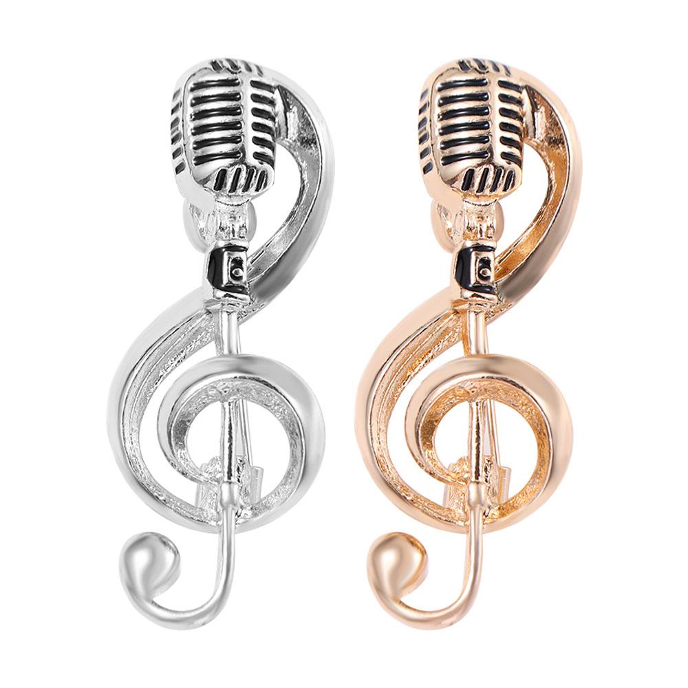 Lapel Brooch Singer Party Lapel Pin Music Note Brooch Microphone Brooches Enamel Pin Brooches Pin