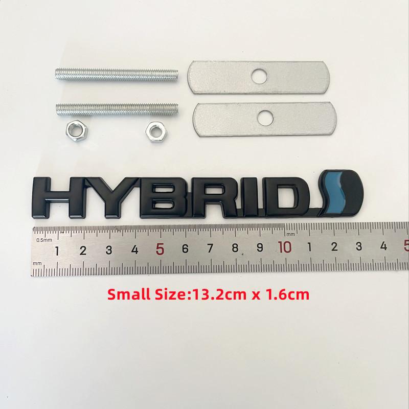 3D Metal HYBRID Logo Grill Side Fender Rear Trunk Emblem Badge Car Sticker Decals For Toyota Prius Camry Crown Auris Rav4s TRD