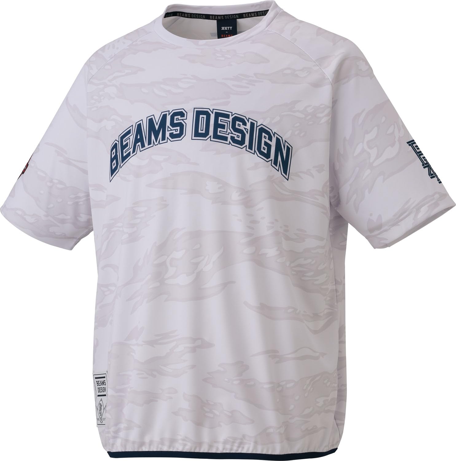 ZETT Бейсбол ZETT от BEAMS DESIGN Слоистый Серый BOT77606 Верх, Рубашка, (1500), 2XO,