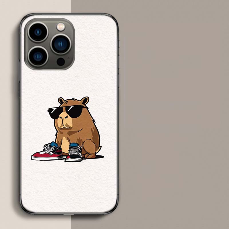 

Cute Cartoon Capybara Phone Case For Iphone 17 Air 15 Pro 14 Plus 16 Pro Max 17E 16E 12 13 Mini 11 Cover Cute Fundas iPhone 14 Plus