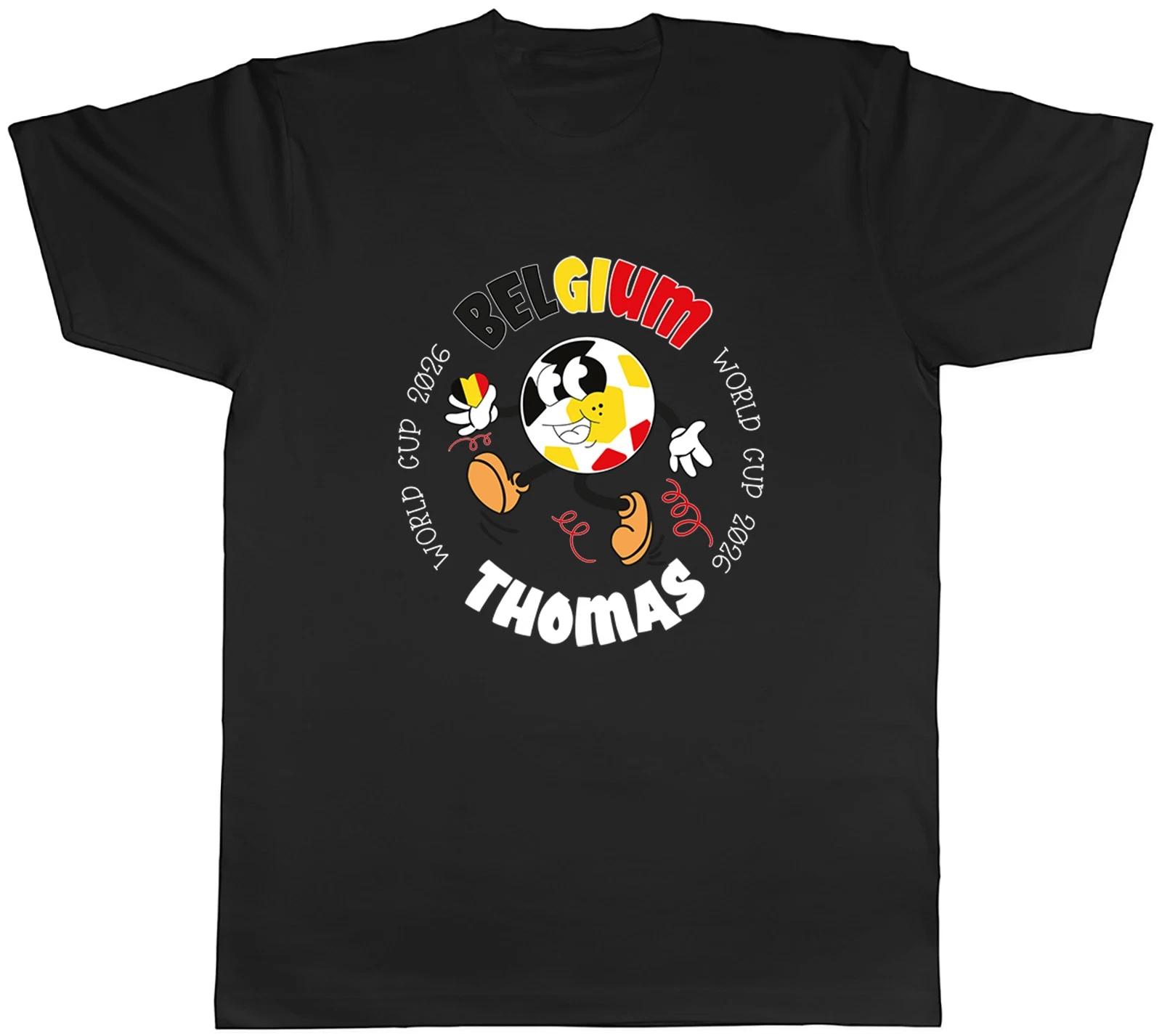 Personalised Belgium World Cup Heart Football Fan Mens T-Shirt Tee Gift Top M