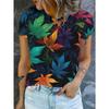 Fashion Women's Crew Neck Short Sleeve 3D Casual Color Printing Casual Short Sleeve Crew Neck T-Shirt