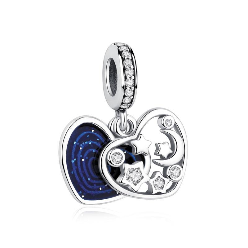 925 Silver Charm Love Star Moon Sun Spaceman Pendant Beads Charms Fit Original Bracelets Necklaces Jewelry For Women