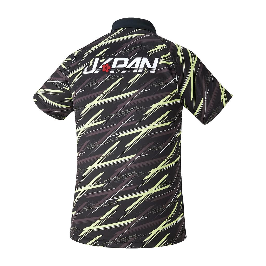Mizuno Swimming Polo with Japan Size M (Mizuno) Shirt, Unisex, Logo, N2JC2056, 93 Black/Lime,