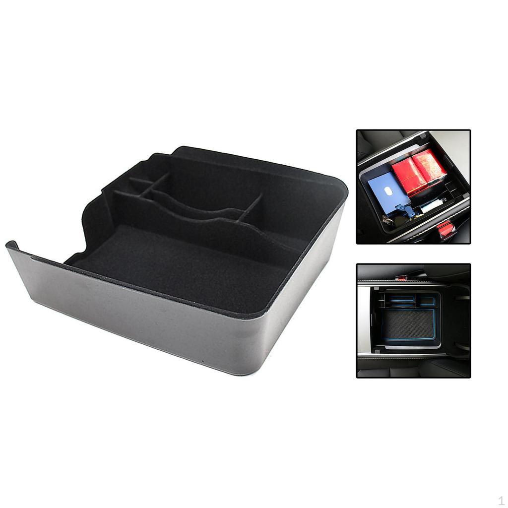 Car Center Console Organizer Tray Armrest Storage Box, Stowing Compartments, Auto Black