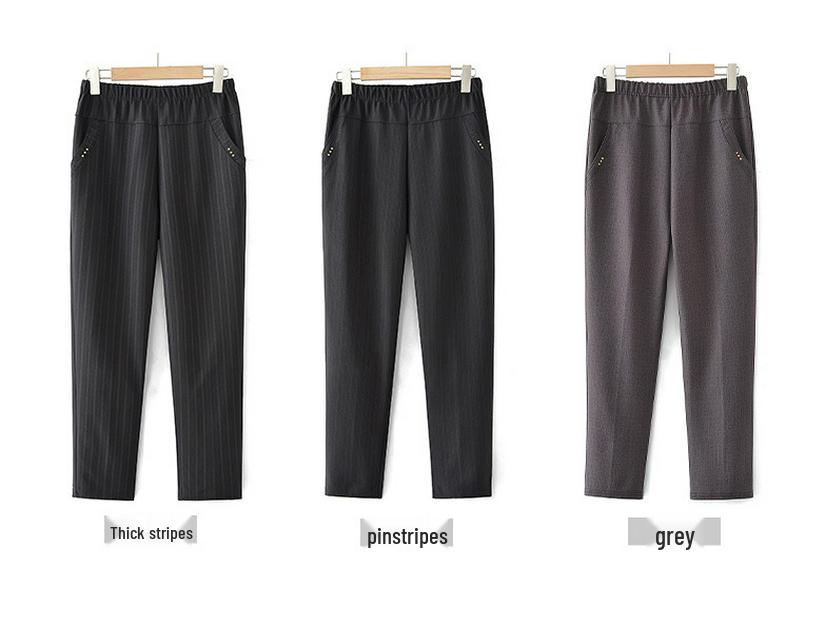 Spring & Fall Women's Straight-Leg Pants for Middle-Aged & Elderly - Mom & Grandma Casual Loose Fit