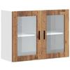 VidaXL Kitchen Wall Cabinet with Glass Door Porto Old Wood, Kitchen Wall Unit, Wall Cabinets with 854095