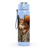 1PC Squirrel Tree Hollow Scene Print 750ml Color Plastic Sports Water Bottle Leakproof Flip Straw Lid Suitable for Sports Office Home Use