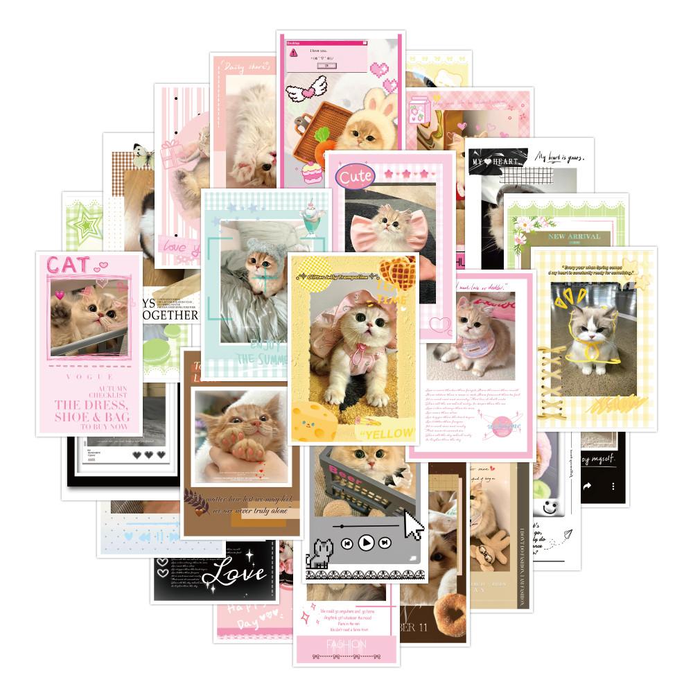 30-Piece Cat Stickers - Cute Decorative Decals for Phone Cases, Notebooks & Backpacks