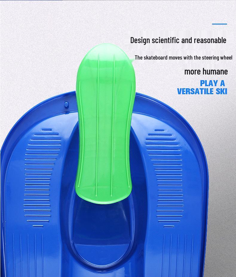 Ski Board: Multi-Use Thickened Sled for Children & Adults - Grass, Sand, Snow