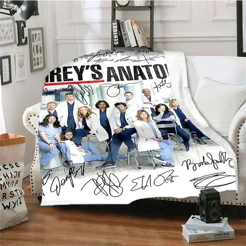 TV Figures G-Grey's Anatomy Throw Blanket Soft Flannel Thin Blankets for Bed Sofa Cover Bedspread Picnic Cooling Gift Home Deco