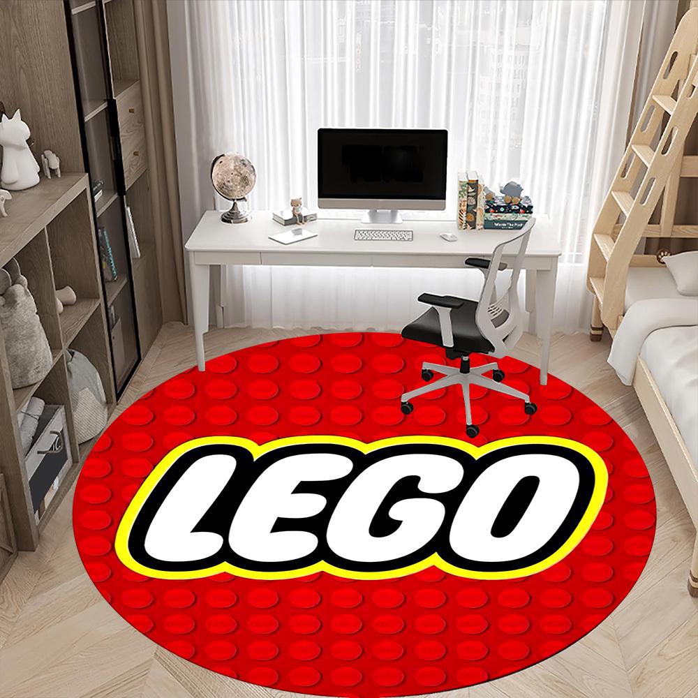 1pc Brick Building LEGO Office Round Area Rug, Indoor Mat Suitable For Office, Bedroom Living Room Home Decor, Room Deco,  Offic A0928182