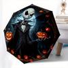 Jack Skellington,Halloween Automatic Opening and Closing Fashion umbrella - 8-rib Folding Design, Lightweight and Portable, Suitable for Dai