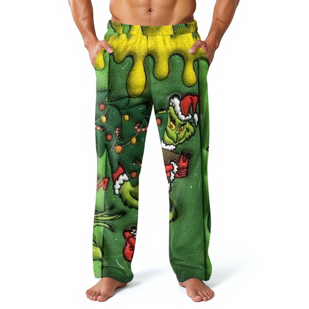 Men's Allover Printed Home Pants Sleeping Pajama Pants Long Pants Pajama Pants