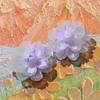 3D Pink White Flower Earrings for Women Imitation Pearl Acrylic Blooming Gardenia Stud Earrings Cute Jewelry Yellow Purple