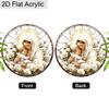 Acrylic Virgin Mary and Baby Jesus with Roses Suncatcher, Stained Glass Effect Window Hanging Ornament for Religious & Faith Lover Gifts
