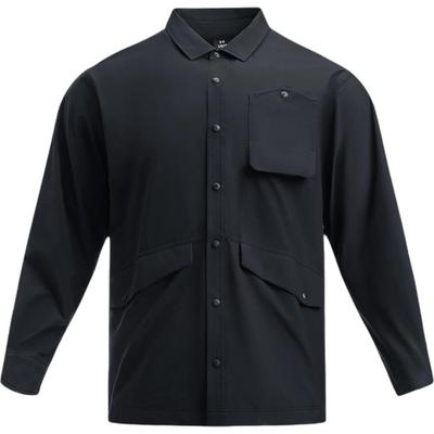 Urban Outdoor Solid Color Casual Multi-Pocket Button-Down Long Sleeve Shirt Men Shirts Black 1389295-001