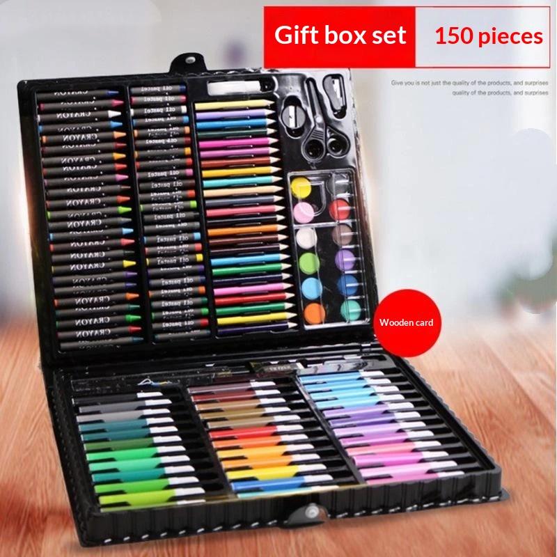 Set d'Arte per Bambini 208 Pezzi Con Cavalletto Integrato Assortimento di Materiali per Colorare per Bambini Disegno Artigianato Attività di Homeschooling