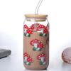 Kawaii Strawberry Plastic Cup With Lid And Straw Drinking Cup Iced Hot Coffee Glasses Cute Tumbler Cup for Kitchenware Juice Cup