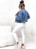 2025 Trendy European & American Washed Women's Denim Short Jacket
