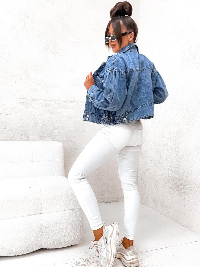 2025 Trendy European & American Washed Women's Denim Short Jacket