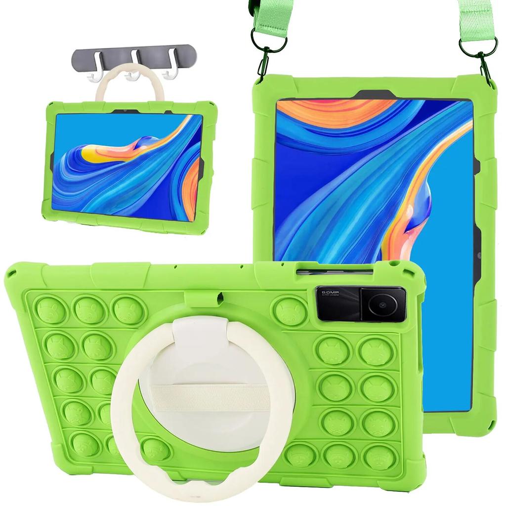 Tablet-Silikon-Rüstungshülle für Xiaomi Redmi Pad SE 11 Redmi Pad 10,6 Zoll 2022, Kinder-Drehständer-Abdeckung, stoßfeste Push-Blase, stoßfeste Abdeckung