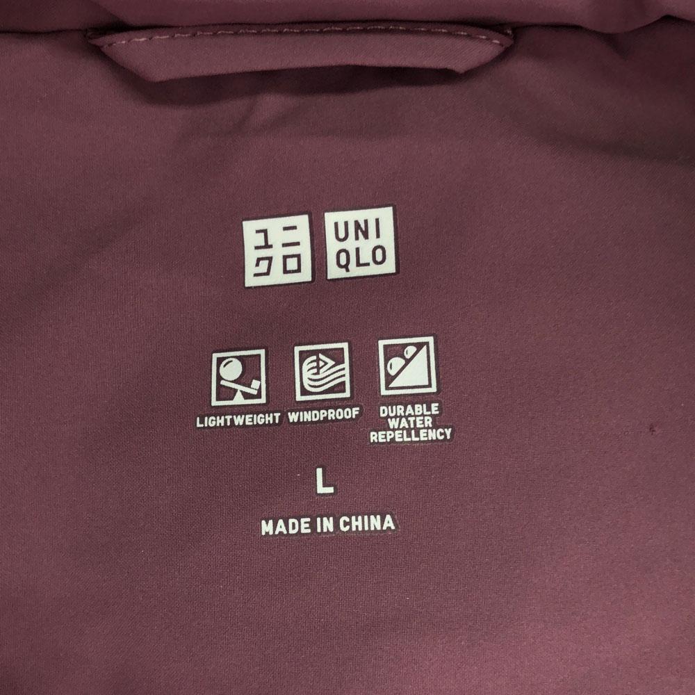 Uniqlo Nahtloser Daunen-Shorts-Mantel L Lila Doppelreißverschluss Damen Gebraucht