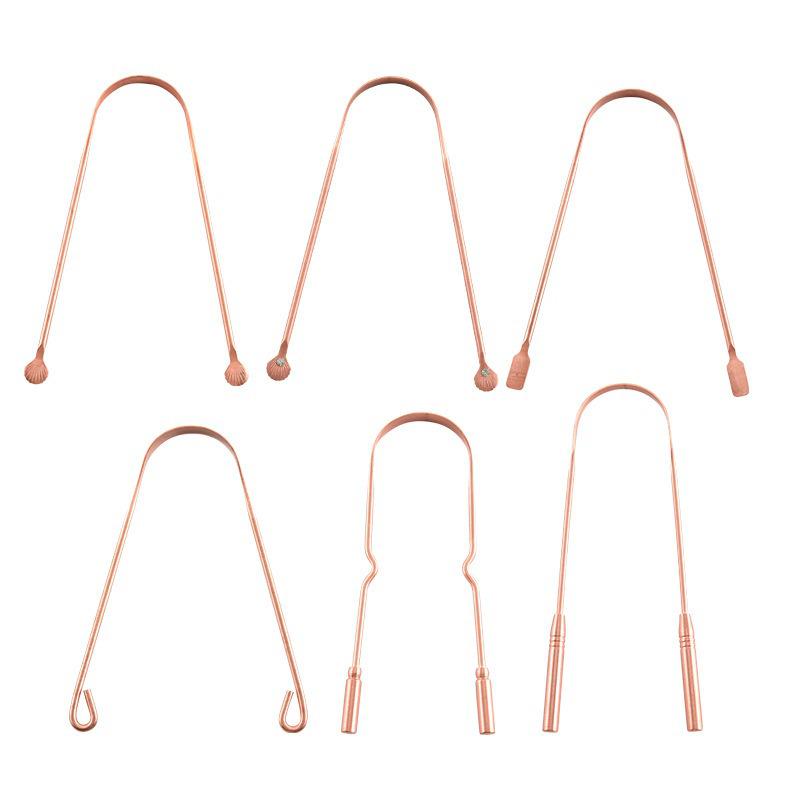 Pure Copper Tongue Scraper and Cleaner – Portable Tongue Brush Tool for Effective Oral Hygiene