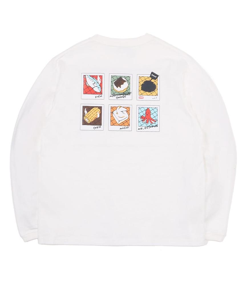 Chums Retro Instant Camera Pocket Brushed T White L/S Women's