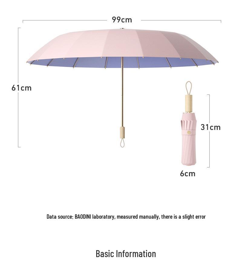 Personalized Solid Color Dual-Use Sun & Rain Vinyl Umbrella - Portable, Durable Sunshade for Students