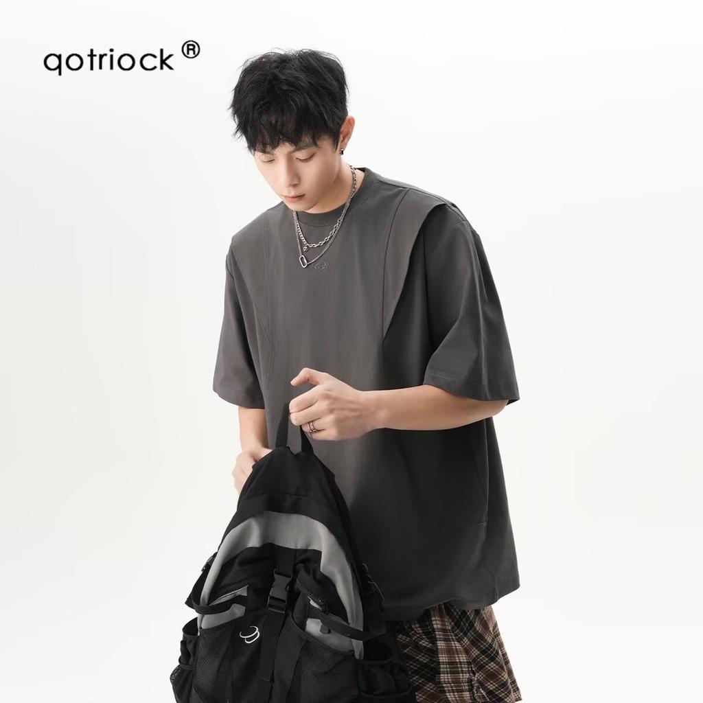 Summer Men's Casual Short Sleeve Simple Fashion Trend Retro Round Neck Slim Fit Pullover Casual Short Sleeve T T-shirt