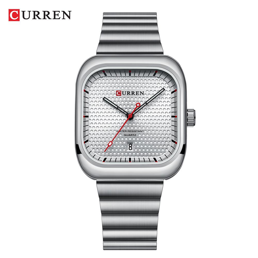 CURREN 8460 Men's Quartz Business Watch – Waterproof, Steel Band, with Calendar.
