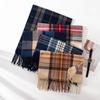 New Year's Ancora Red Plaid Scarf Winter Atmosphere Versatile Women's Cashmere Feel Scarf Warm Shawl